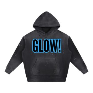 Vintage Washed Frayed Fleece Hoodie