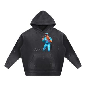 Vintage Washed Frayed Fleece Hoodie